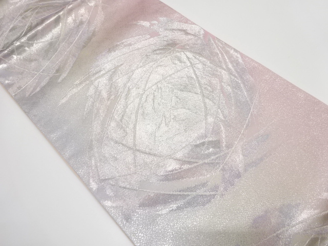 抽象花模様織り出し　袋帯